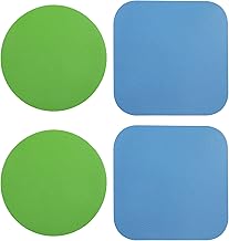 LUTER 4pcs Jar Opener Gripper Pads, Rubber, Multi-function for Seniors with Arthritis Weak Hands Kitchen Coasters(Light Blue, Green)