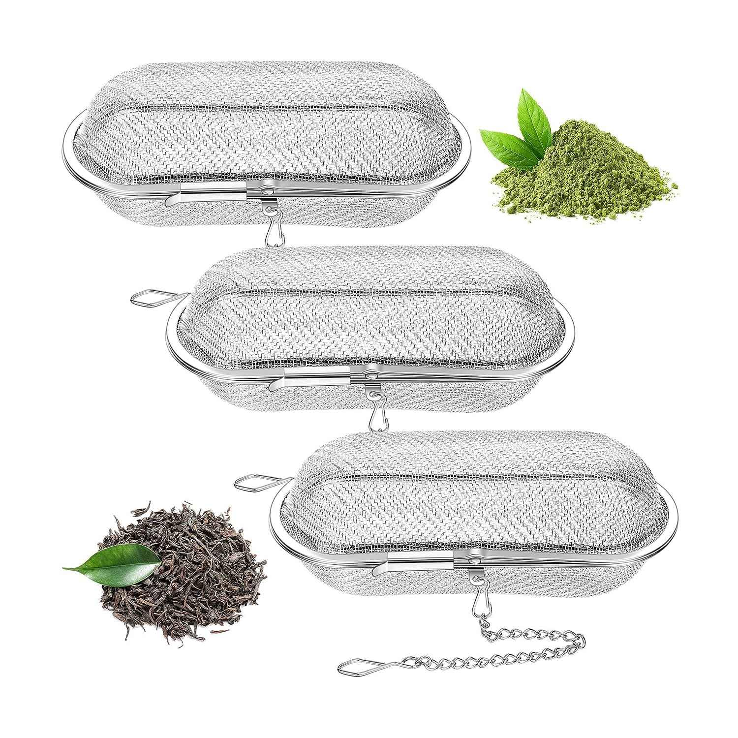 Hoolerry Tee-Ei Aus Edelstahl – 3 Stück, 10,7 X 4,4 Cm, Schwimmend Für Losen Tee & Gewürze
