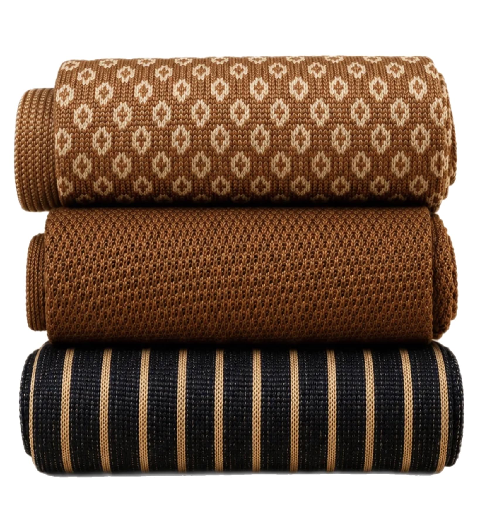GATTI A POIS Calze Lunghe da Uomo in Filo di Scozia Brown, 3 Paia, Microbolle e Vanisè, Elegante, Cacao e Beige, Made in Italy