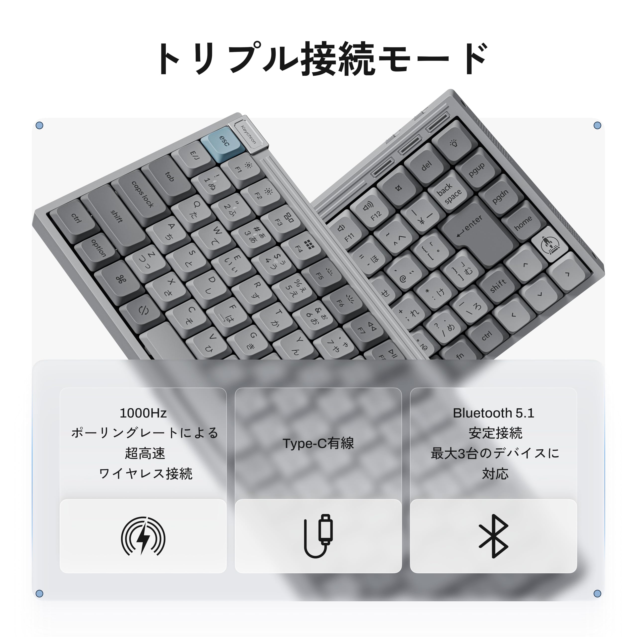 Keychron J9 USレイアウト茶軸 Amazon | 「国内正規品」Keychron J9 75%キーボード 2.4G/Bluetooth