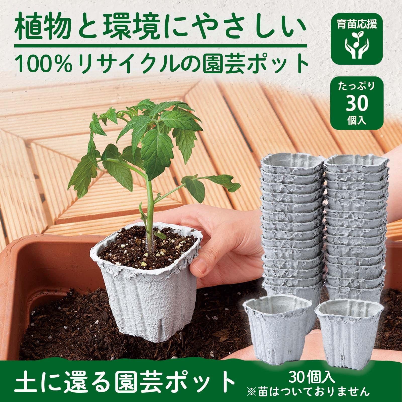 Amazon.co.jp: コモライフ 土に還る園芸ポット 30個入り 園芸ポット