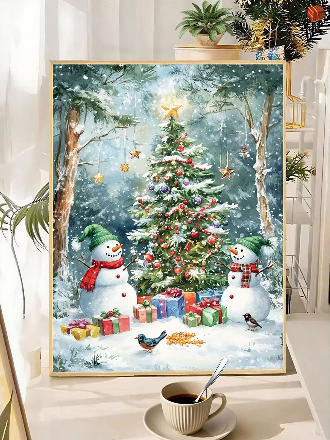 Diamentowy obraz dla dorosłych, Boże Narodzenie, 70 x 90 cm, zestaw do majsterkowania 5D "zrób to sam", dla dzieci od 6 lat, kreatywny zestaw dla dorosłych, zestaw do dekoracji diamentowych Q-1367T