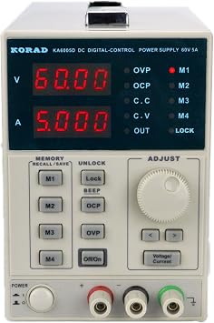 KORAD KA6005D -Precision Variable Adjustable 60V, 5A DC Linear Power Supply Digital Regulated Lab Grade