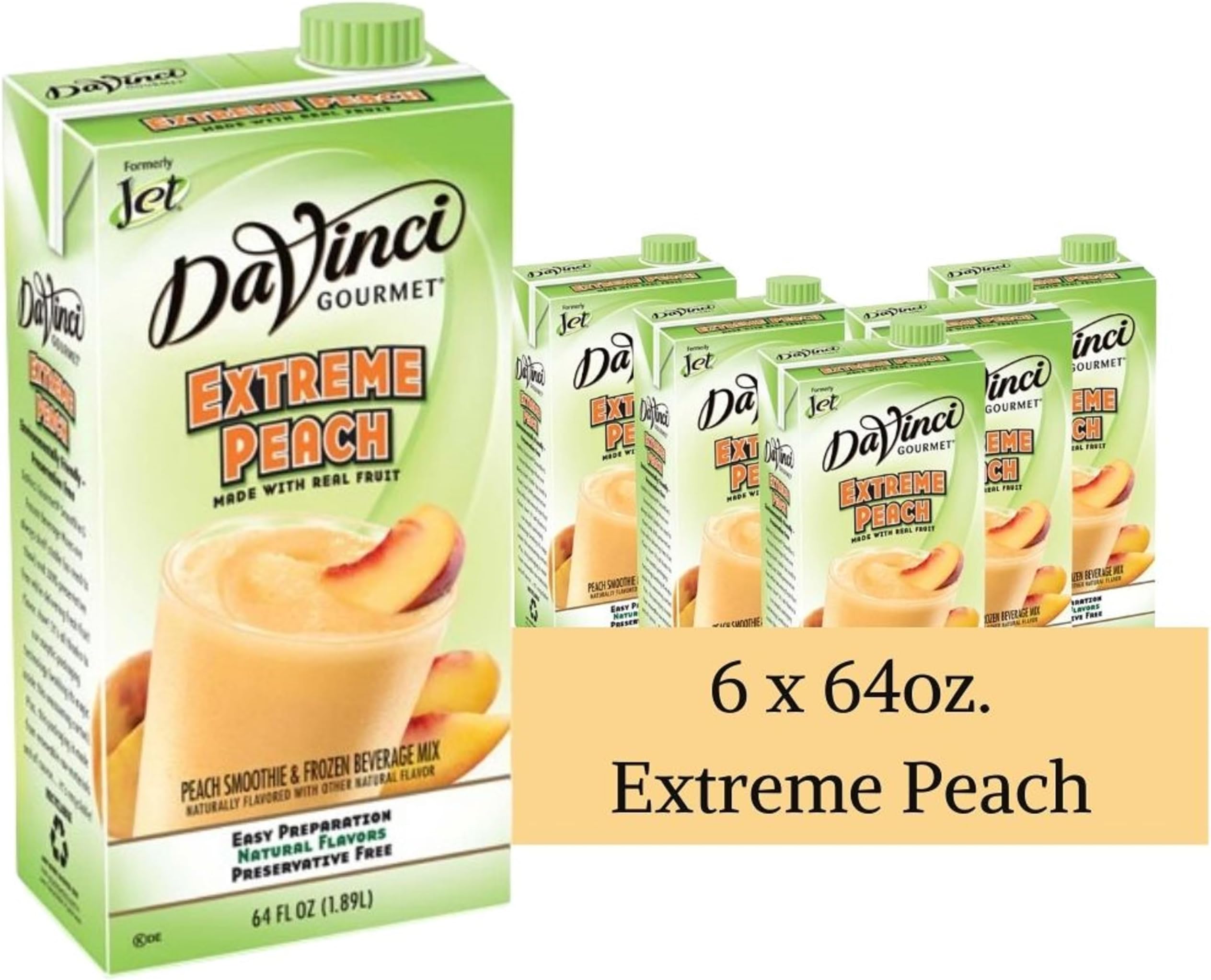 DaVinci Gourmet Extreme Peach Smoothie, 64 Fluid Ounce (Pack of 6)