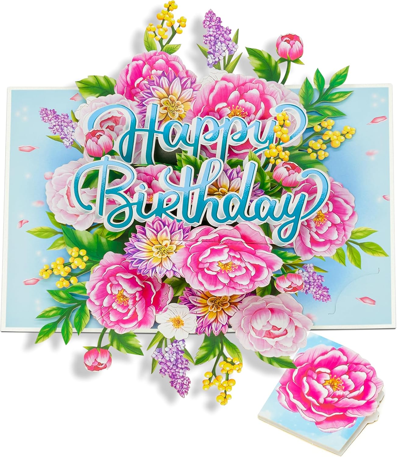 花柄 牡丹 ポップアップカード ハッピーバースデー 花 3Dグリーティングカード お母さん 義理の母 妻 彼女 彼女 彼女 姉妹への
