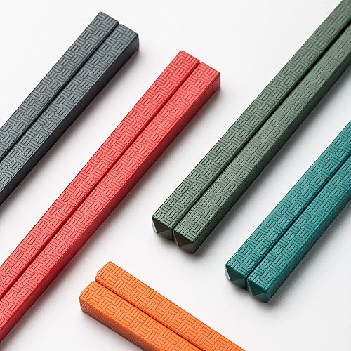 Miniatura 5 de SUPJOYES Palillos reutilizables de fibra de vidrio, palillos coloridos 5 pares aptos para lavavajillas, 9.5 pulgadas