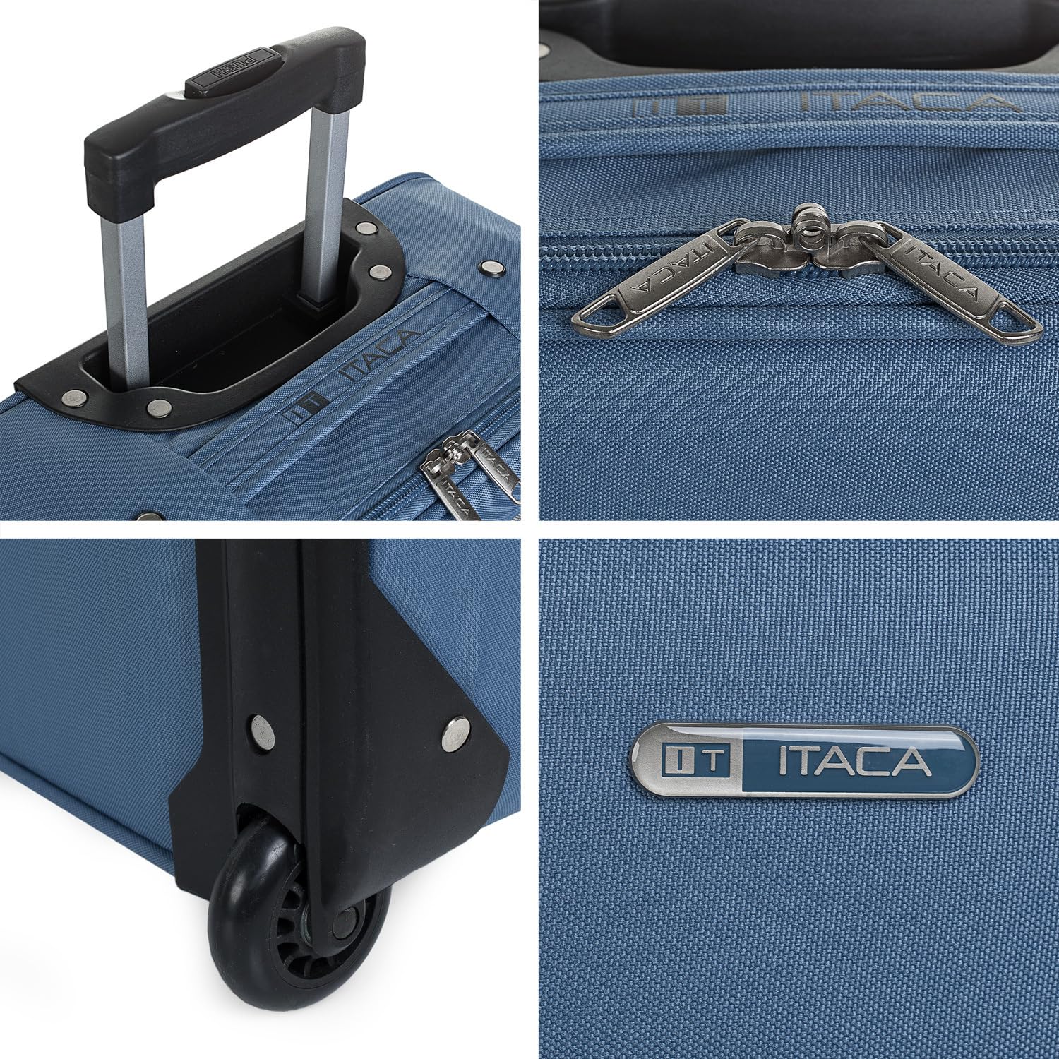 ITACA - Maletas De Viaje Cabina 55X40X20 Material EVA Ligero, Trolley con Ruedas Maleta De Mano para Avion Maleta Cabina Equipaje para Viajes Cortos. Compatible Ryanair, Azul Vaquero
