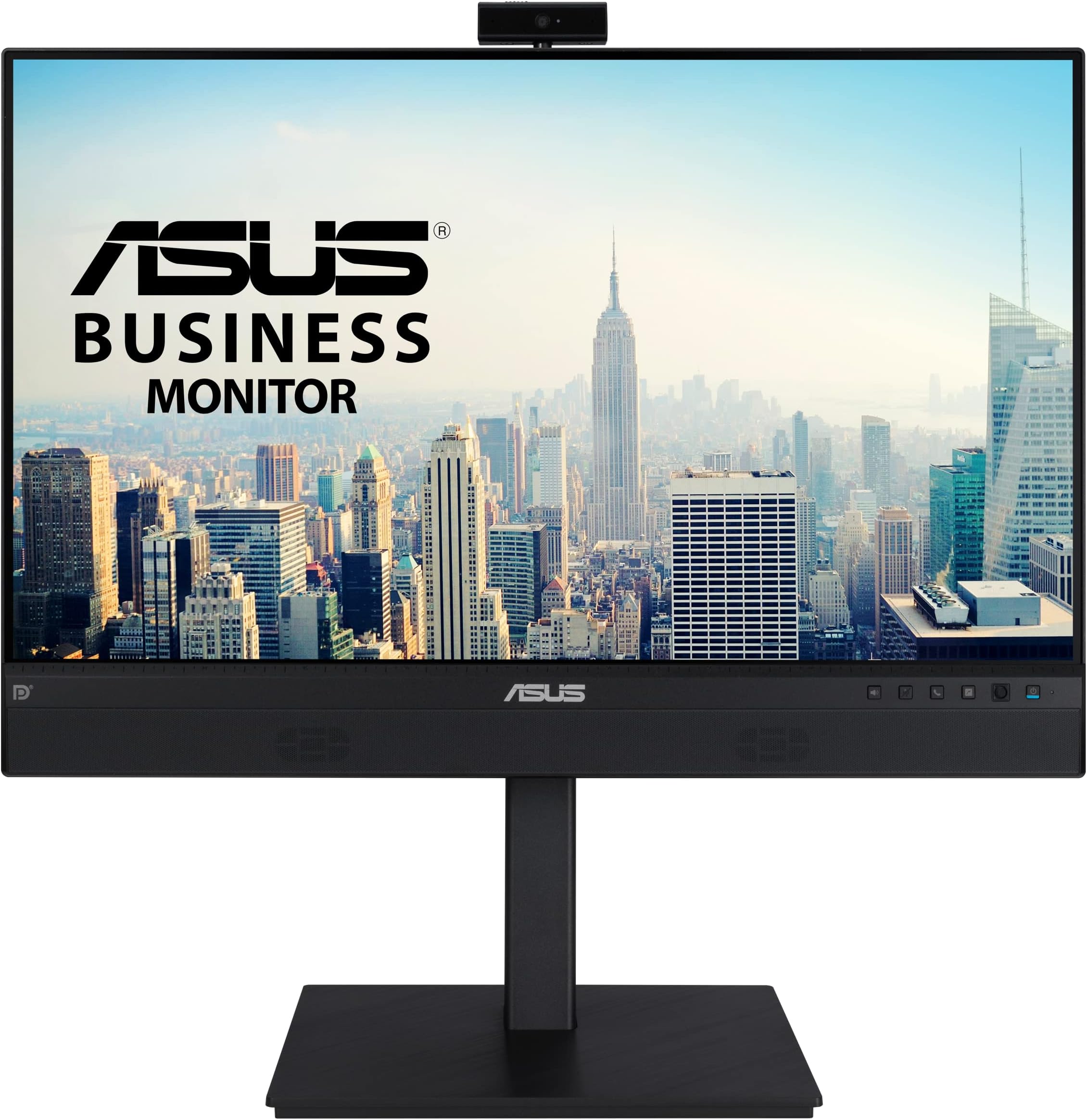 ASUS BE24ECSNK Webcam Monitor – 24 inch (23.8 inch viewable), Full HD, IPS, Frameless, Full HD Webcam, Mic Array, AI Noise-canceling, Zoom Certified, Face Auto Exposure, USB-C Docking, RJ45