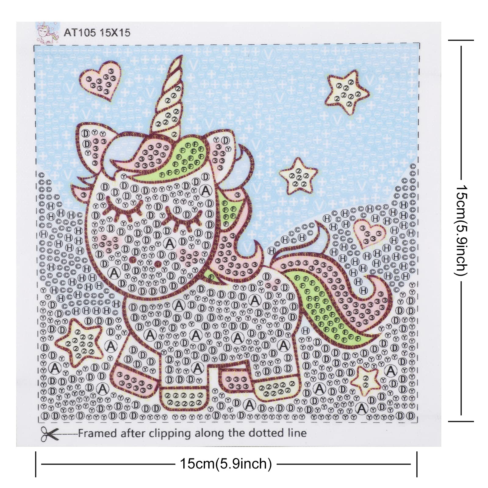 MWOOT 5D Kit Fai Da Te per Bambini Pittura Diamante, DIY Monkey Diamond Art Painting Kits, Completo Mosaico Punto Croce Strass con Codici Numerici per Parete Ufficio Casa Decorazione (15x15CM)-Scimmia