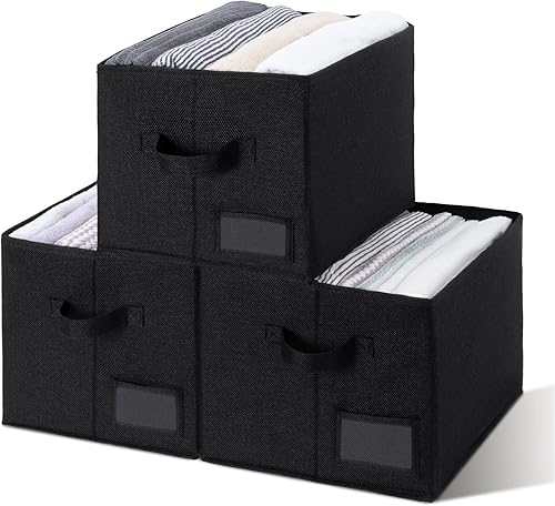 Miniatura 8 de GRANNY SAYS - Papeleras de almacenamiento para estantes, organizador de armario de tela, con asa, cestas de almacenamiento para la casa y oficina.