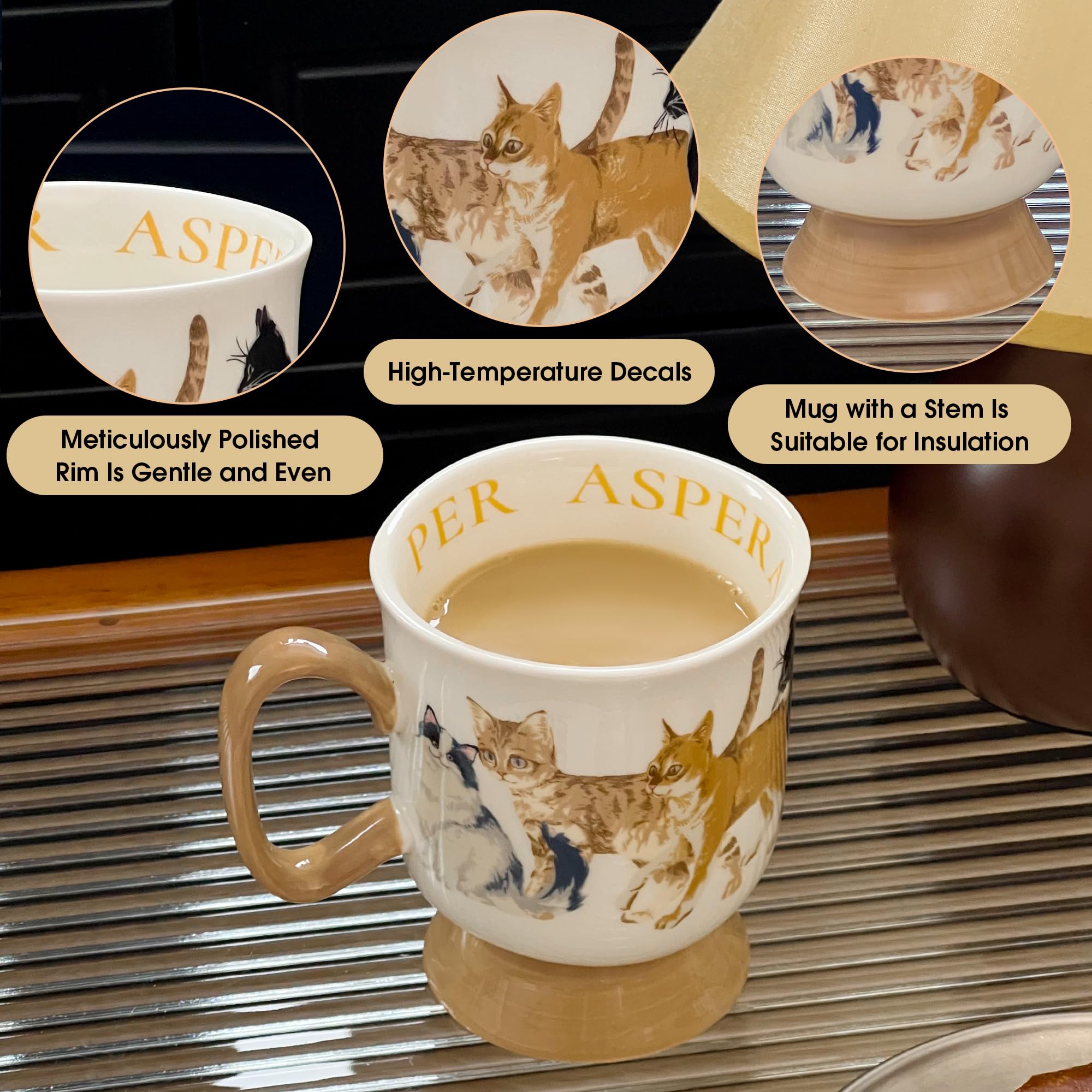 Amazon.com | Cat Coffee Mug, 14oz Cute Ceramic Mugs with Big Handle, Animal  Porcelain Cup for Latte Hot Chocolate Milk, Holiday and Birthday Gift for  Cat Lovers, Women Friends & Mothers Day