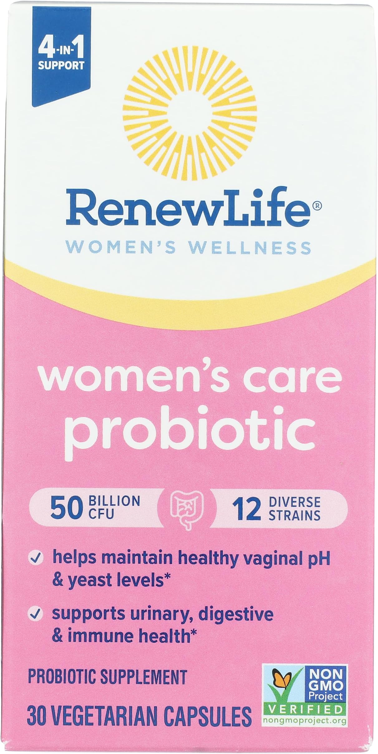 Women Probiotics 50 Billion Guaranteed, Probiotic Supplement, 12 Strains, Shelf Stable, Gluten Dairy & Soy Free, 30 Capsules, Ultimate Flora Women
