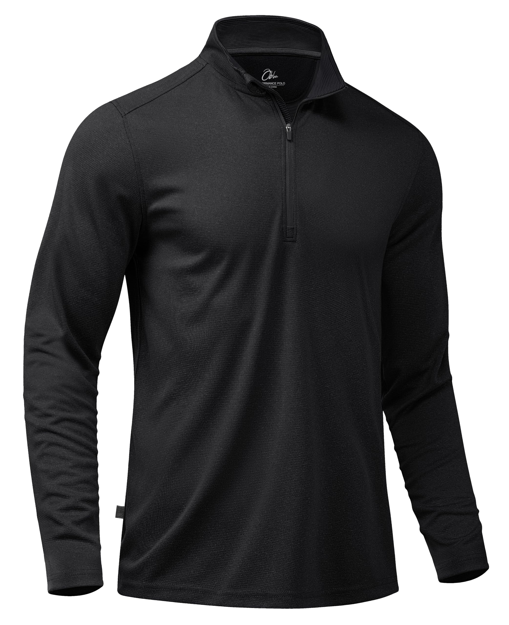 Obla Golf Quarter Zip Pullover for Men Mock Neck Sweatshirt Lightweight Sun Protection Mens Long Sleeve Golf Shirt