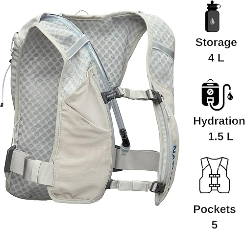 Miniatura 2 de Nathan QuickStart 1.5L Hydration Pack Vest with Bladder or flasks, Storage Pockets, Breathable Moisture-Wicking Fabric, Adjustable Straps for
