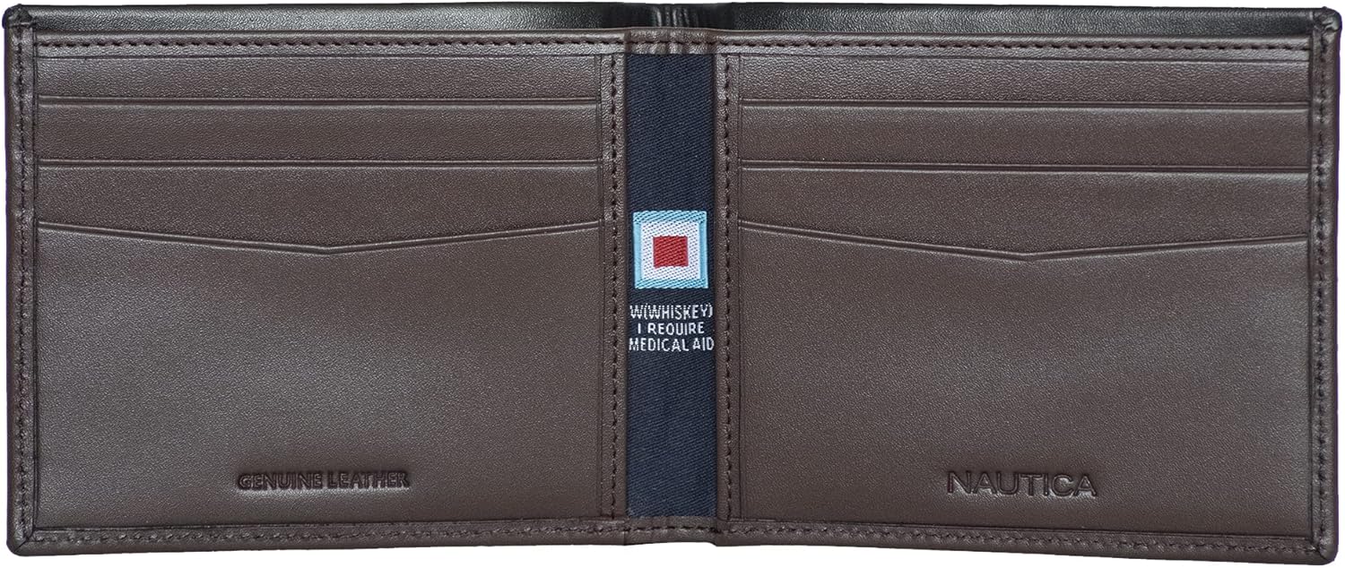 Nautica Men's Bifold Leather Wallet | RFID Blocking | ID Window | Card Slots | Organization | Durable | Stylish - Image 2
