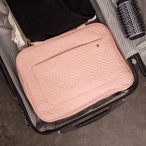 Miniatura 7 de (No fabricado en China) Neceser para mujer, estuche de viaje de belleza con gancho para colgar, bolsa de cosméticos de maquillaje resistente al