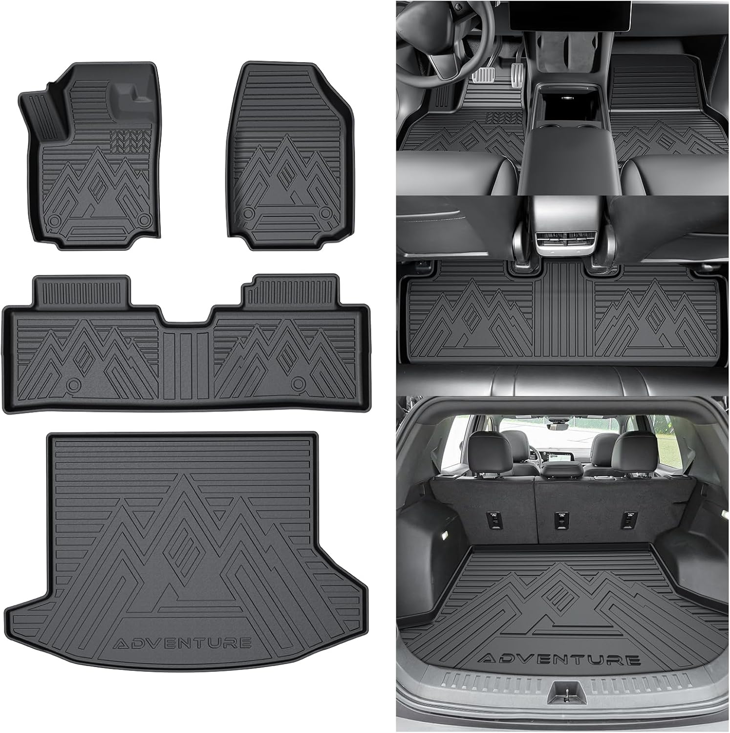 T TGBROS for Chevy Equinox Floor Mats 2025 2026 All Weather Floor Liners Cargo Liner for Chevrolet Equinox/GMC Terrain Accessories 4PCS Car Mats Set Non-Slip TPE Black(Not for EV)
