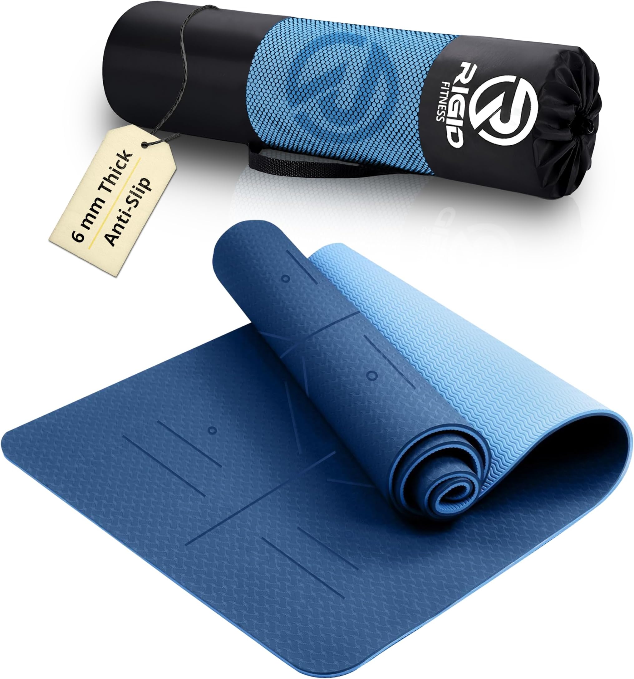 Workout Mat Wakeman Outdoors Non-Slip With Alignment Guides 72