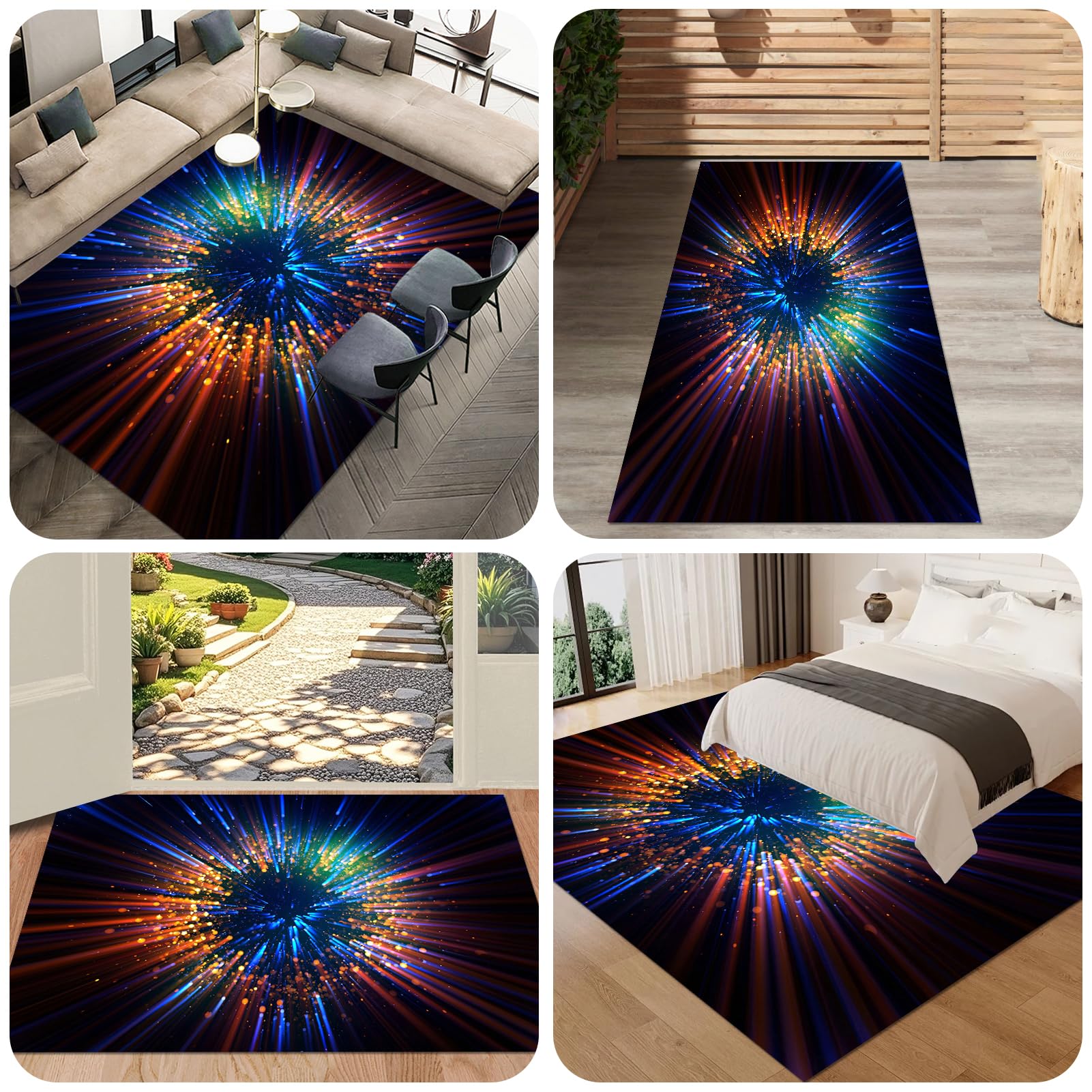 Tapis Gaming Sol pour Sols Durs Tapis Chaise de Bureau 140 x 160 cm