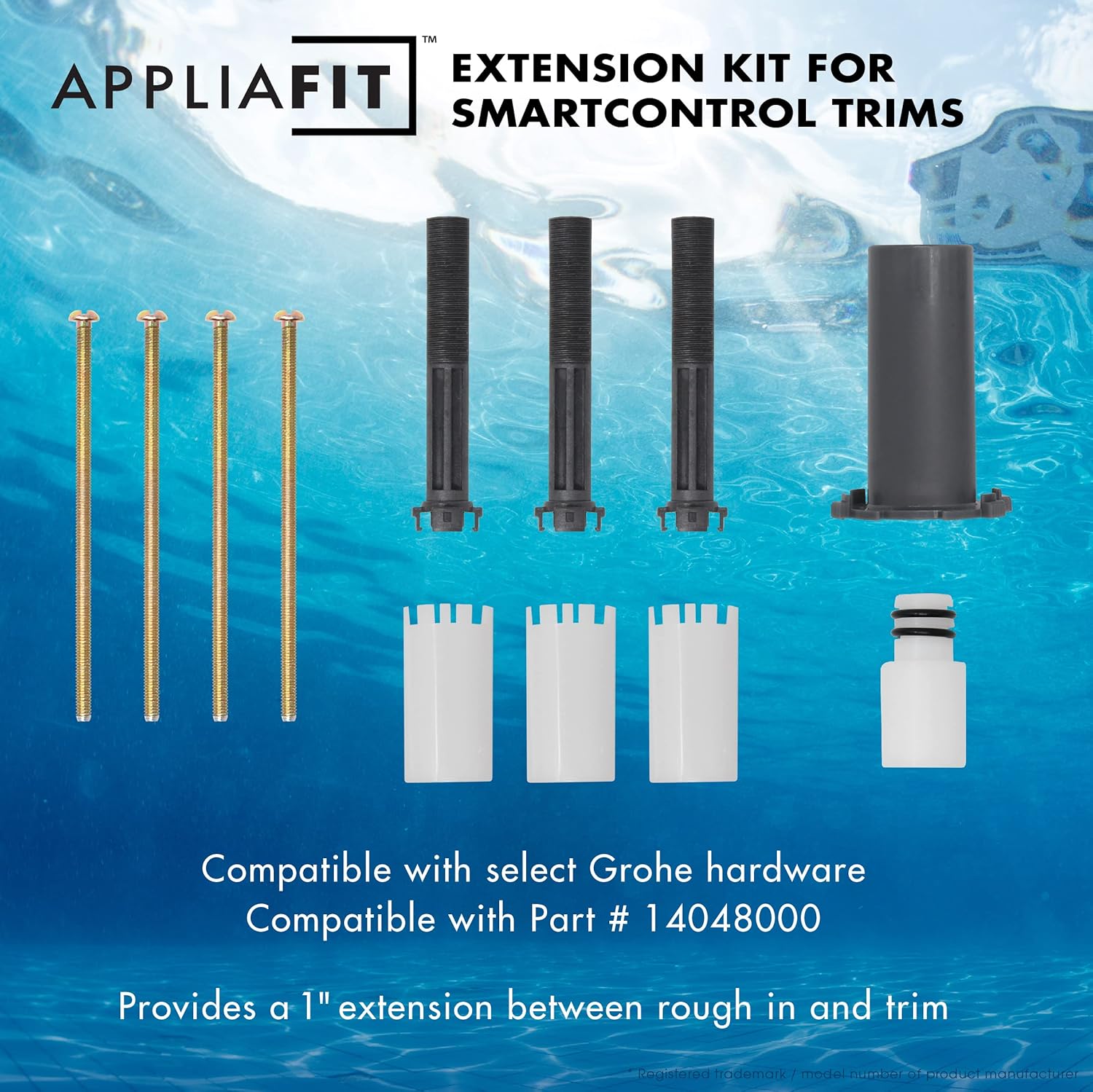 Universal Extension Kit Compatible with Grohe 14048000 for Select SmartControl Trims (1-Pack)