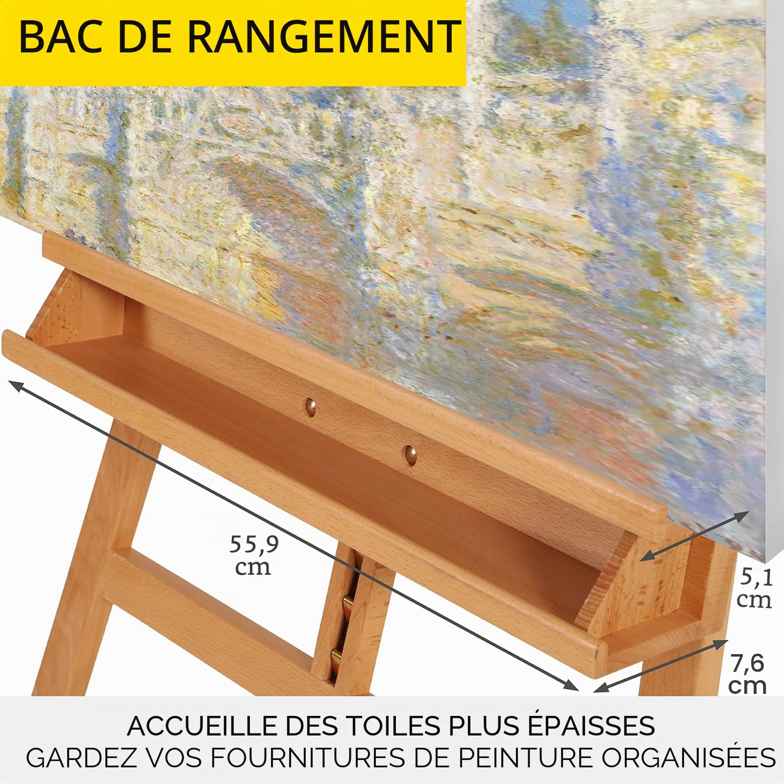 MEEDEN Chevalet Peinture Réglable En h’Être Robuste Chevalet Bois Accueilliant La Toile La Plus Grand De 48 Pout Adultes, Débutants, Artistes Professionnels Et Amateurs