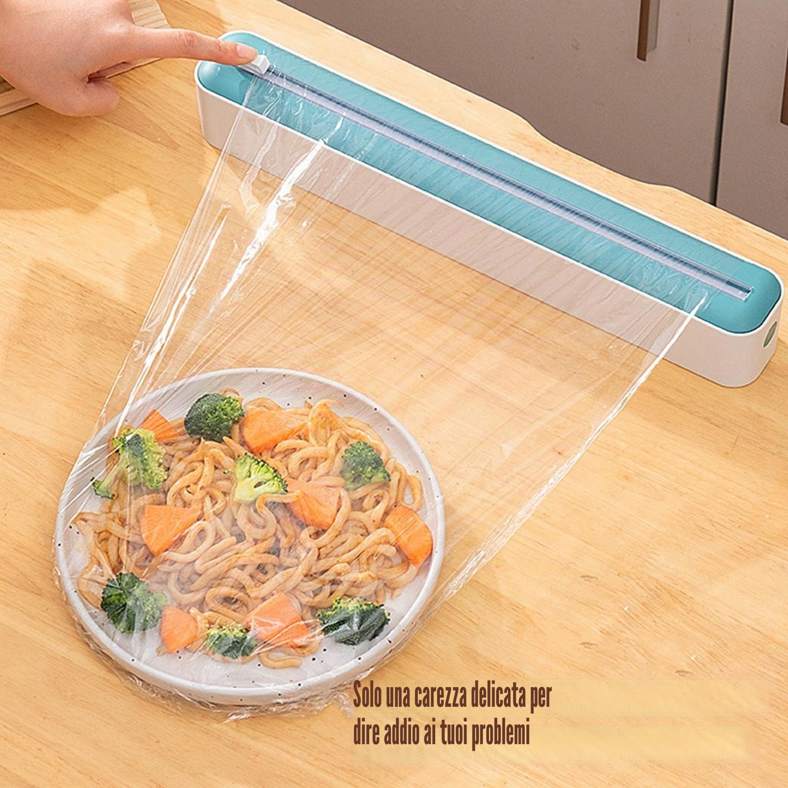 Distributore Di Pellicola Alimentare E Carta In Alluminio Con Taglierina, Dispenser Regolabile Da 15 A 30 Cm, Senza Plastica, Senza PVC, 3 Pezzi