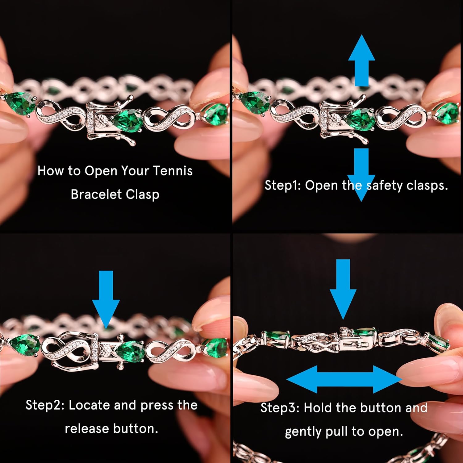 FANCIME Infinity Embrace Birthstone Tennis Bracelet for Women Infinity Design Sterling Silver Oval Shape Gemstone Jewelry Anniversary Birthday Mothers Day Gifts for Women Her Mom Wife - Image 4