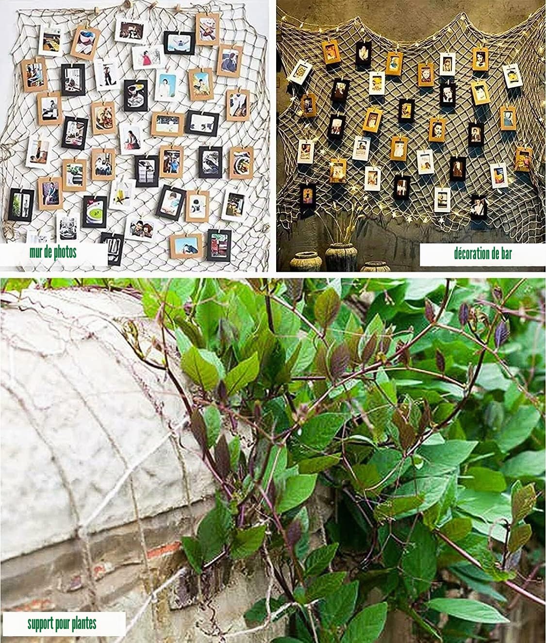 Filet de Jute 2m x 10m pour Soutien des Plantes - Treillis Écologique Biodégradable Compostable pour Jardin