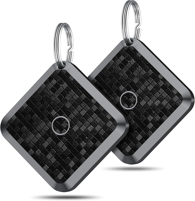Smart Tracker Tag 2 Pack localizador Buscador Compatible con la aplicación Buscar de Apple (Solo iOS) Tag localizador para localizar Llaves,Mochilas,Carteras y equipajeBatería Reemplazable, Negro
