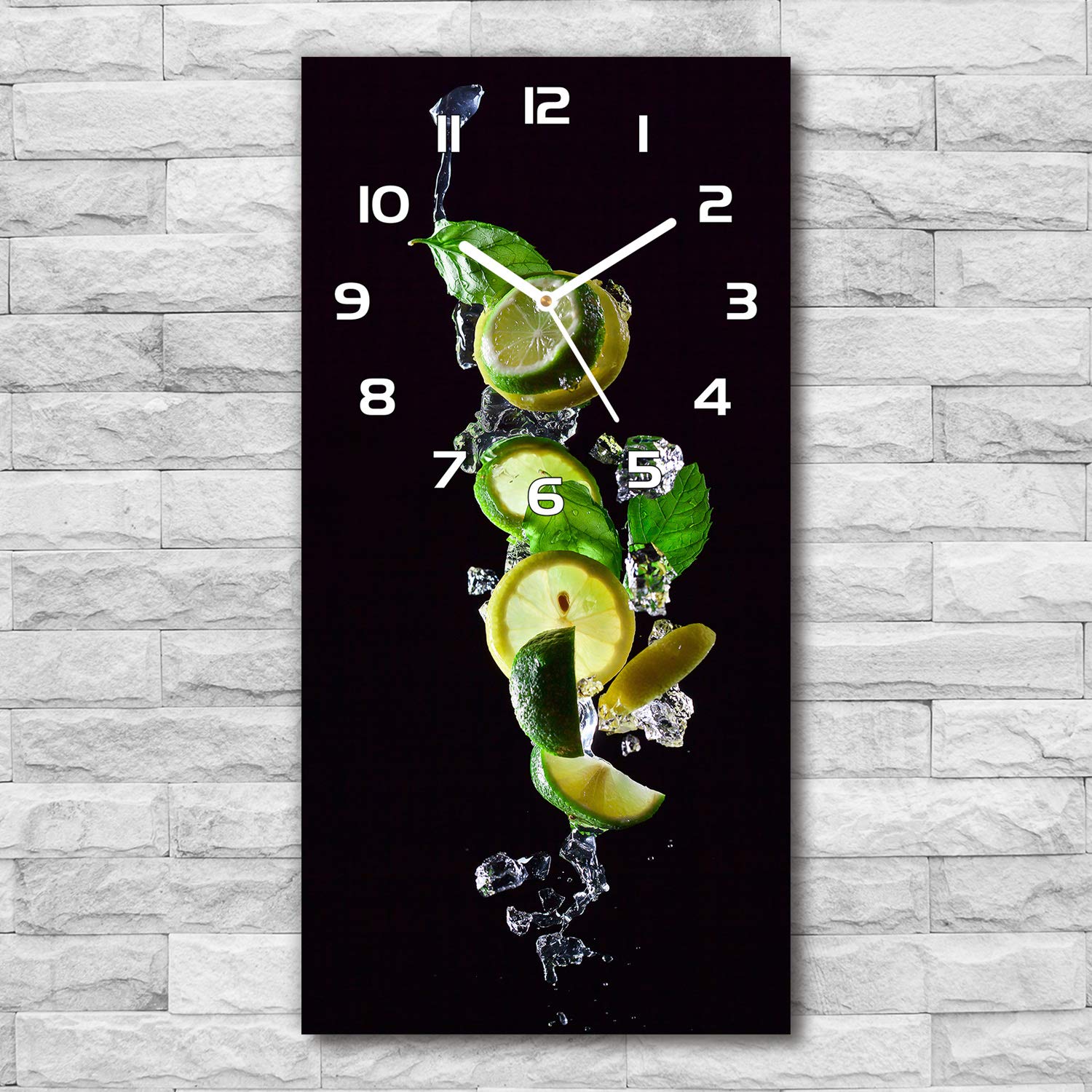 Tulup Glas Wanduhr 30x60cm Mit Weißen Zeigern - Gehärtetes Sicherheitsglas, Leises Uhrwerk