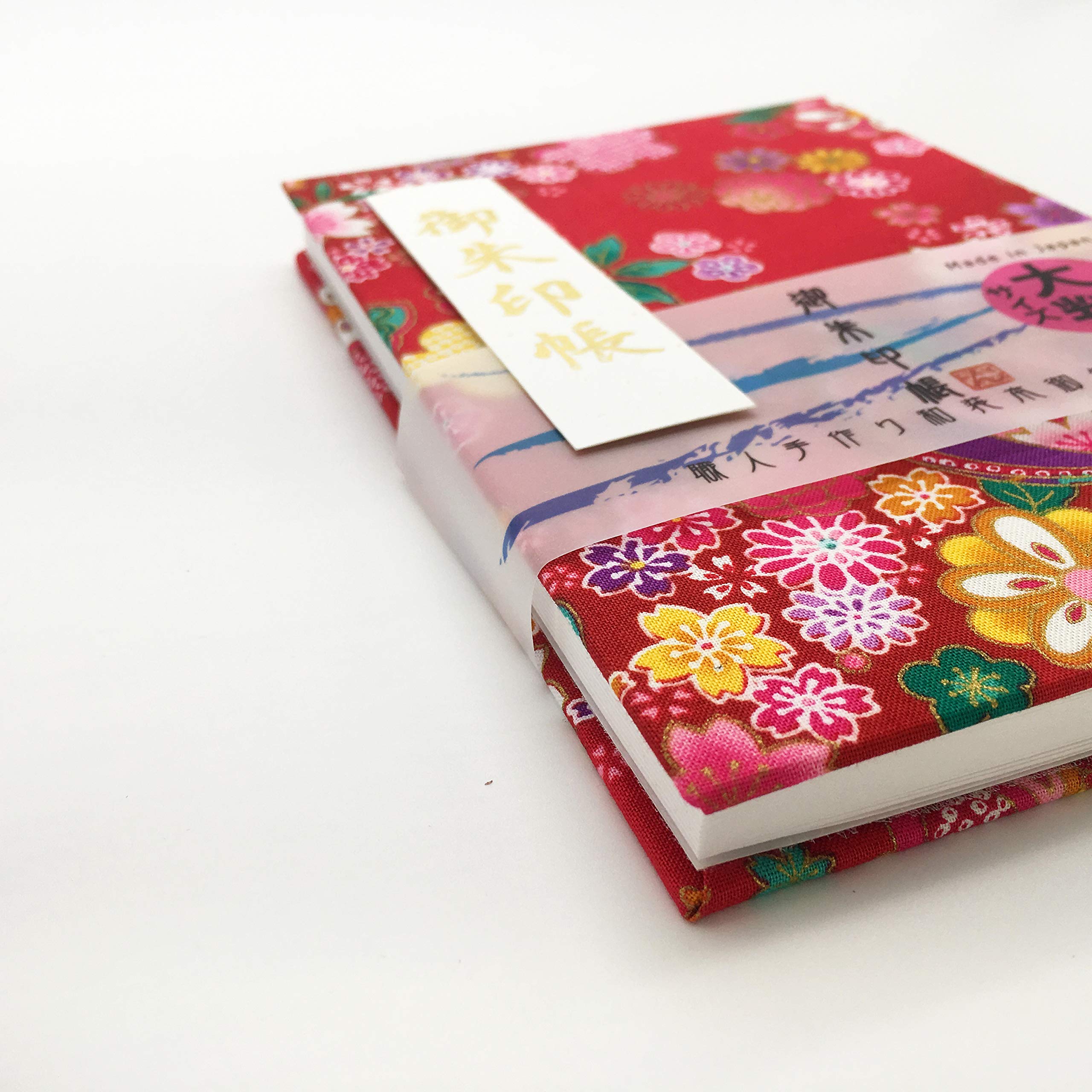 Amazon | 桜 梅 毬 御朱印帳【赤】L7180 【大判】かわいい 和柄 さくら 