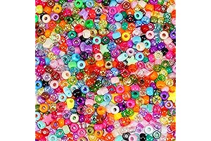 Trollbeads 1000+ Bright Colored Plastic Beads for Children's Jewelry Making, DIY Face...