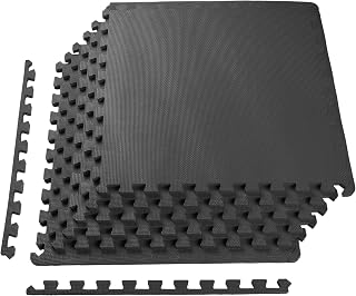 BalanceFrom 24x24 EVA Interlocking Foam Mats - Non-Slip Puzzle Tiles for Home Gym, Playroom, 96 Sq Ft Coverage