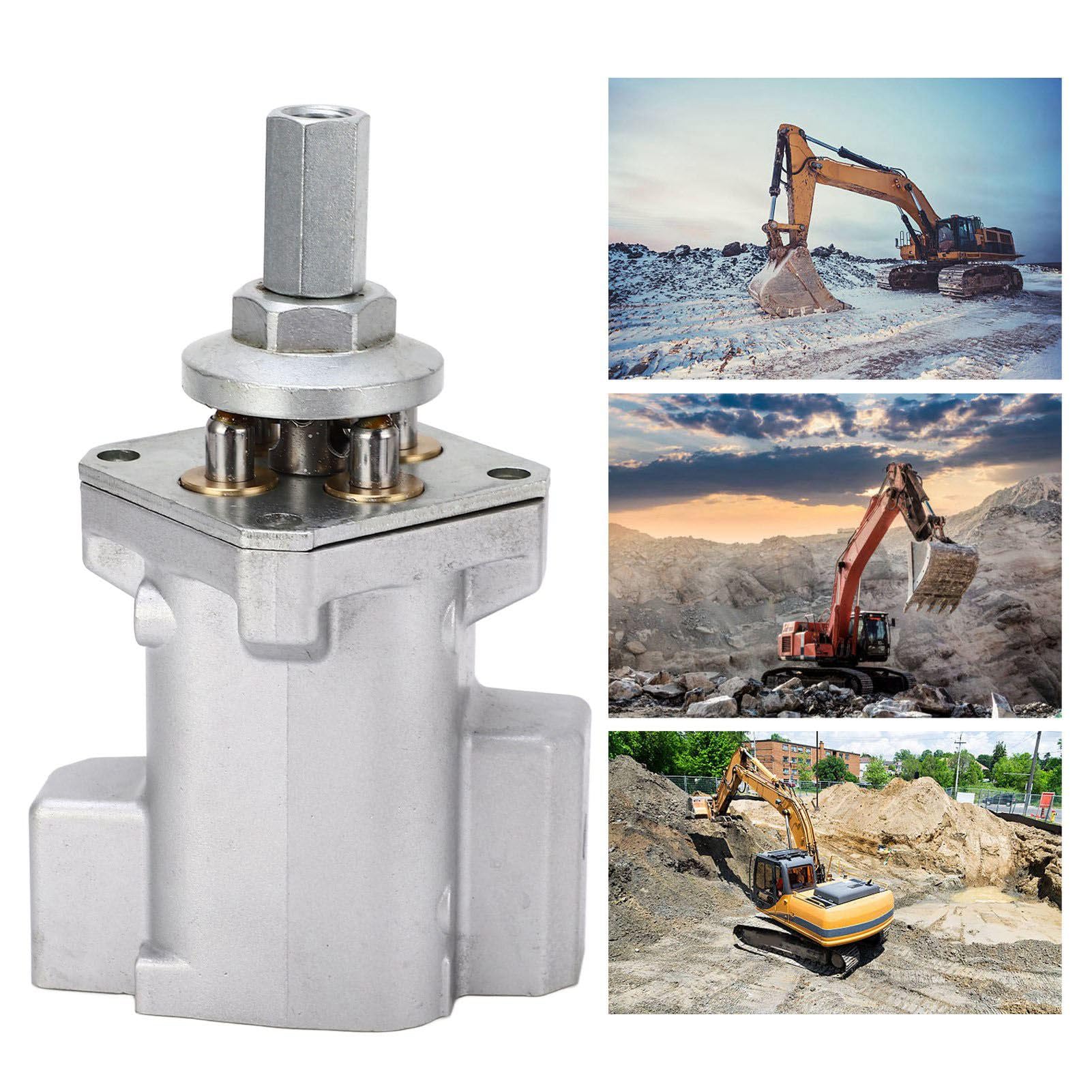 Wakects Zespół Zaworu Pilotowego Joysticka Koparki Zawór Pilotowy Joysticka ze Stali Stopowej YB60000571 Zamiennik o Wysokiej Dokładności do Koparek ZAX200 ZAX330 ZAX350