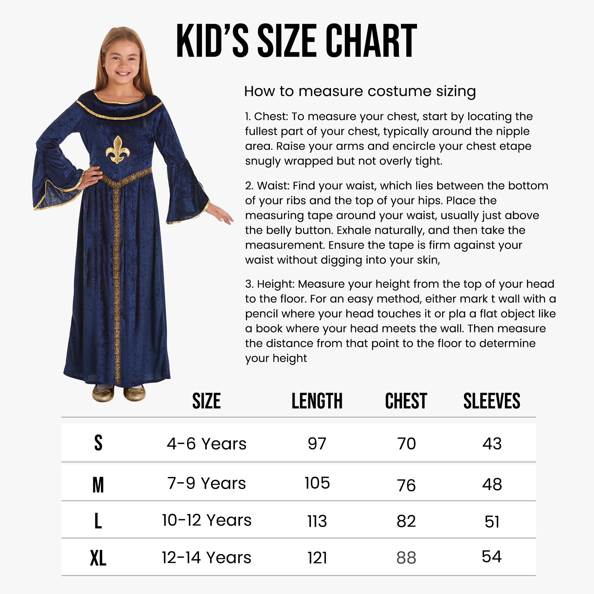 My Illusions Girls Blue Tudor Girl Historical Medieval Fancy Dress Kids Book Day Halloween Costume Childs Outfit (Small 4-6 Years) - Image 3