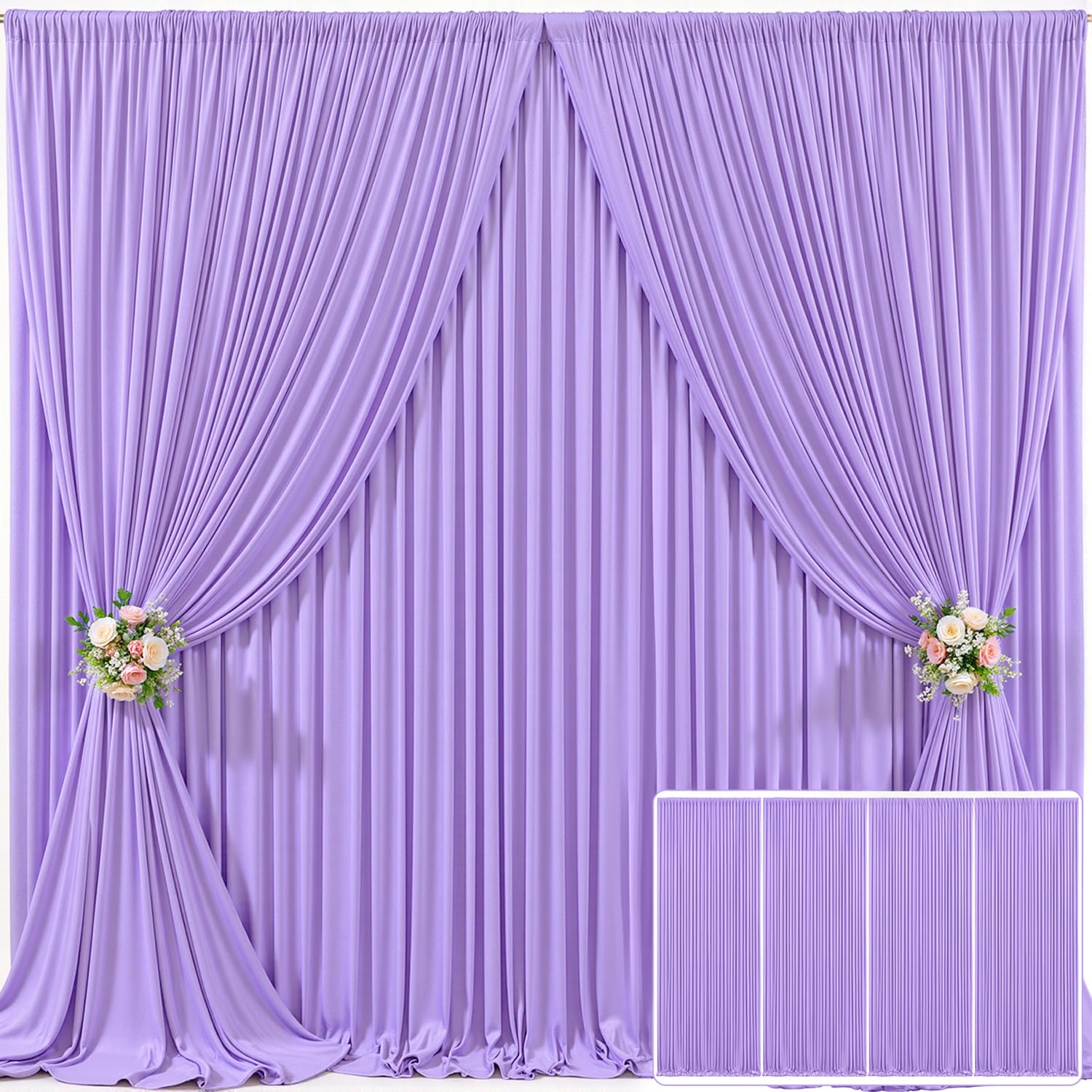 10x10 Champagne Backdrop Curtain for Parties Wedding Baby Shower Wrinkle Free Photo Curtains Backdrop Drapes Fabric Decoration for Bridal Shower 5ft x 10ft,2 Panels — view 114