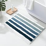 Sunlit Ombre Blue Bathroom Rug Nautical Bath Mat for Bathroom Non Slip 30"x20" Blue and White