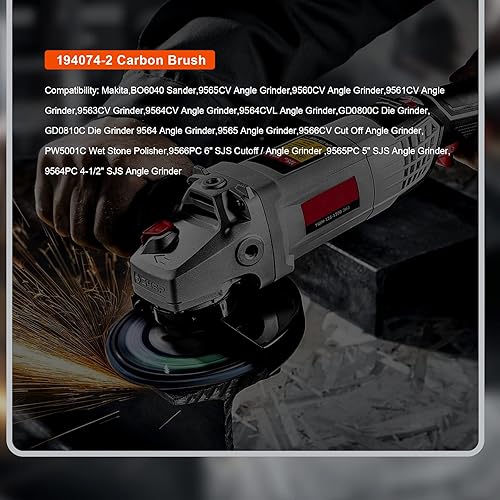Miniatura 5 de Thaekuns Paquete de 4 cepillos de carbono 194074-2 para amoladora angular Makita CB318 CB330 CB340 CB314 CB315 9560CV 9563CV 9565CV