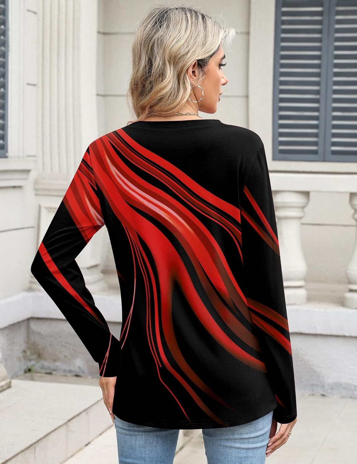 TCOT Women Long Sleeve Crew Neck Tee Tops Trendy Casual Dressy Blouses Spring Clothes Pullover Shirts - Image 3