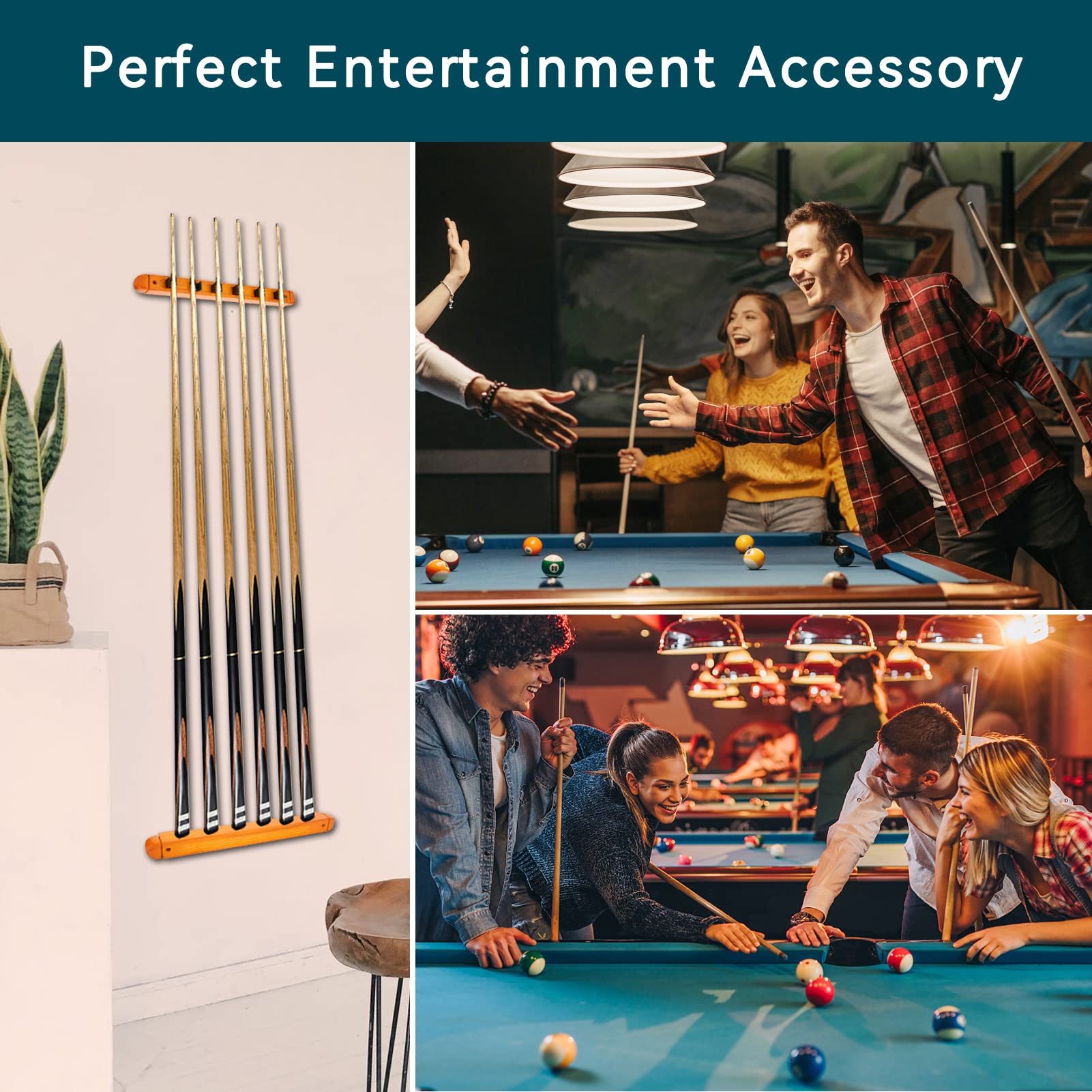 Porta Stecche Da Biliardo HERCHR In Legno - Per 6 Stecche | Montaggio A Parete - Foto 9