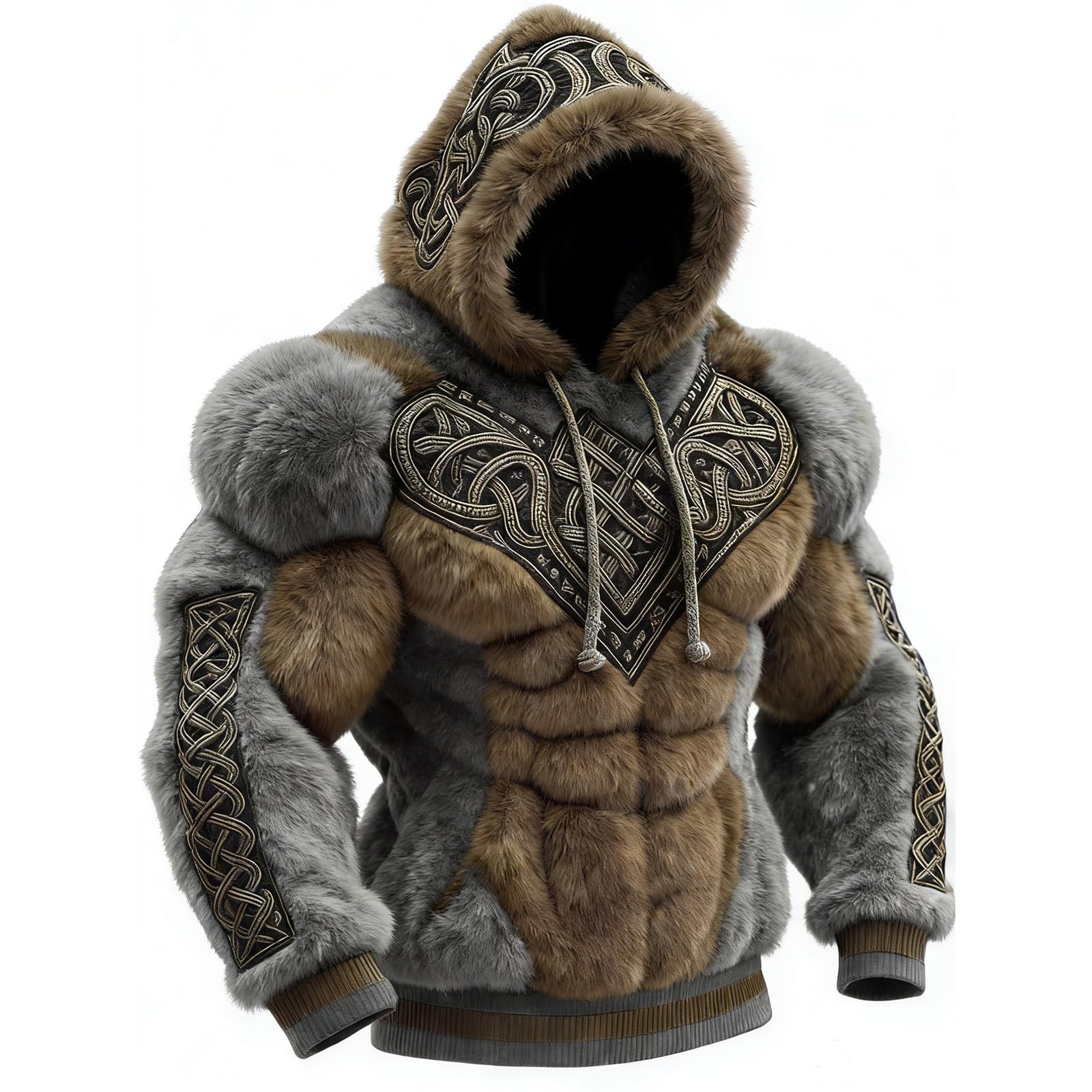 Sweat à capuche Viking pour homme et femme - Imprimé 3D - Mythe nordique - Tatouage - Vikings - Cosplay - Costume de carnaval - Flanelle confortable - Pull d'hiver en polaire douce