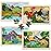 Wooden Puzzles Dinosaur Toys for Kids Ages 3-5, Set of 4 Packs with 20-Piece Wood Jigsaw Puzzles, Preschool Educational Brain Teaser Boards for Boys and Girls 3 4 5 6 Years Old