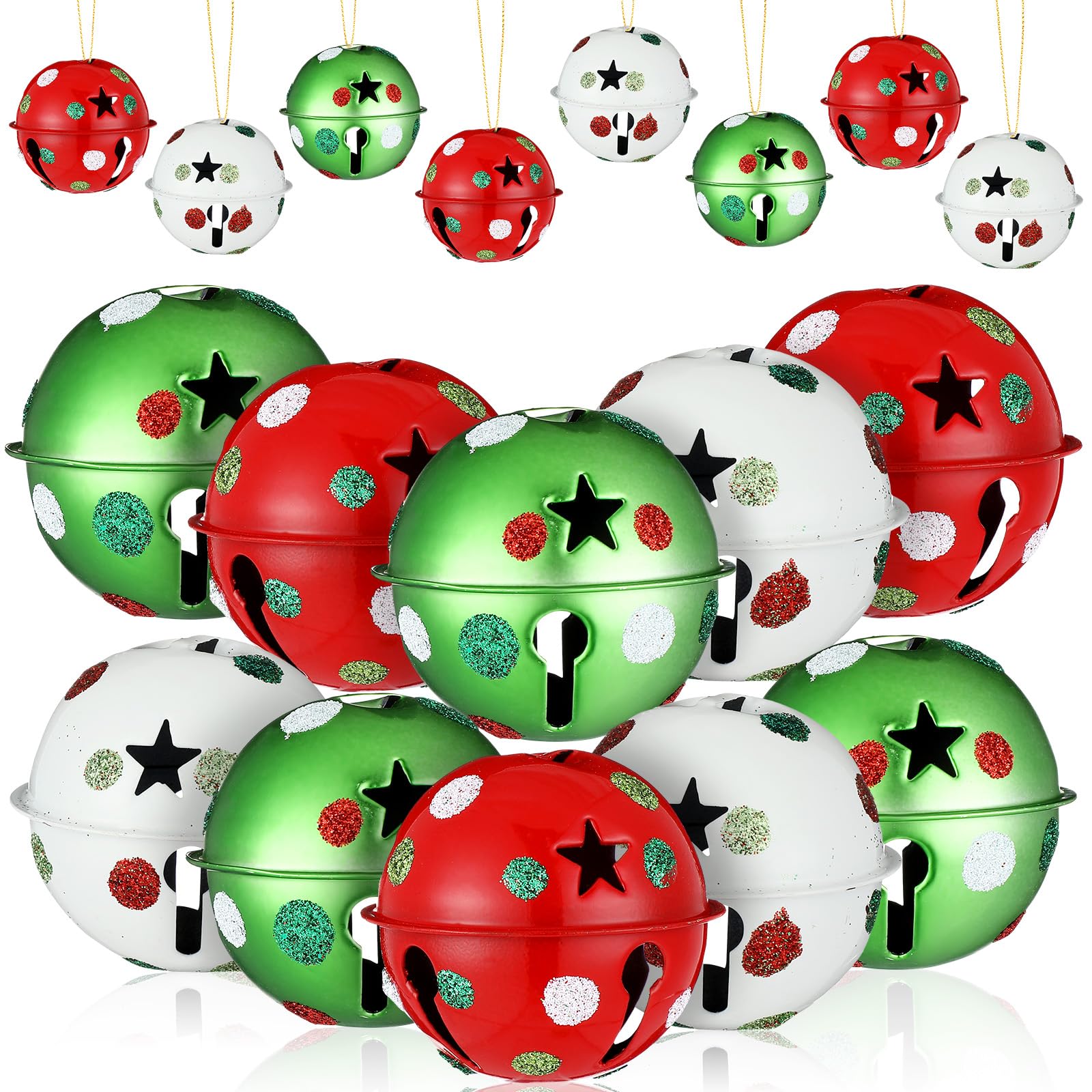 Amazon.com: 12 Pcs Large Christmas Jingle Bells with Ribbon 2.4