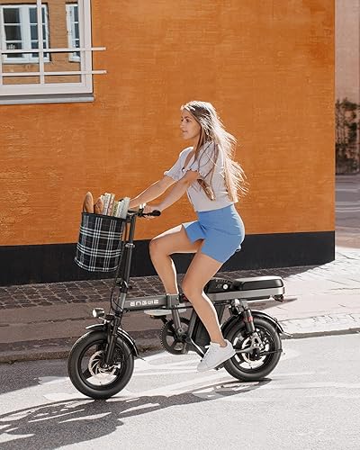 Miniatura 8 de ENGWE Mini bicicleta eléctrica T14 para adultos adolescentes, bicicleta eléctrica plegable de 14 pulgadas, motor de 600 W, rango de batería de 48 V