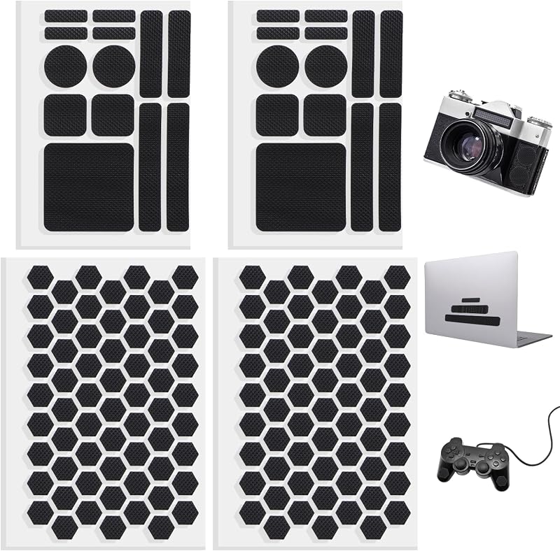 4 Pc Phone Grip Tape Anti-Slip Finger Grip Sticker Decal for Phone Cas | Durable Non-Abrasive Grips Tape, Waterproof Pre-Cut Strips, Mouse, Laptop, Tablet, Gaming Devices More
