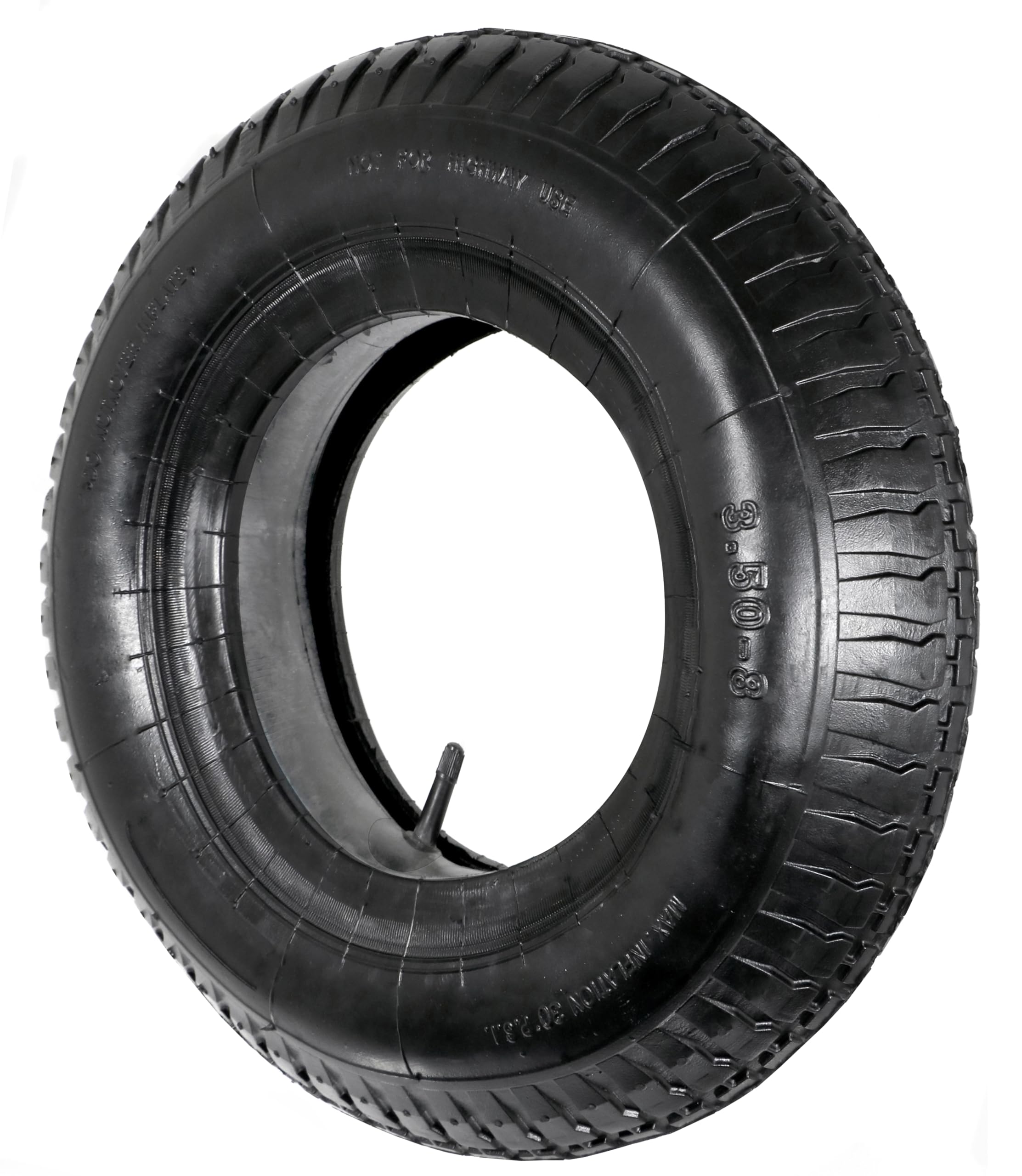 SPARES2GO Wheelbarrow Wheel Tyre and Inner Tube (3.50-8, 35PSi)