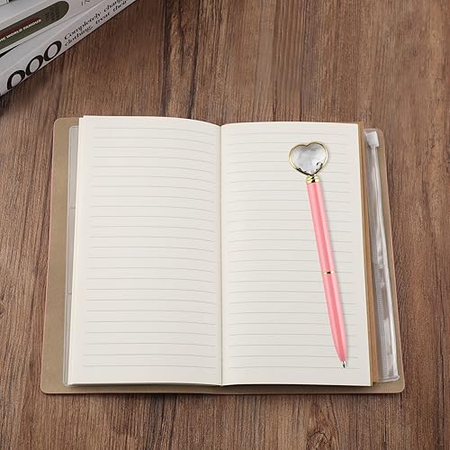 Miniatura 6 de PRSTENLY Diario de cuero con diamantes de corazón, regalo para hija de mamá para hija, cuadernos recargables de 140 páginas, regalos de cumpleaños