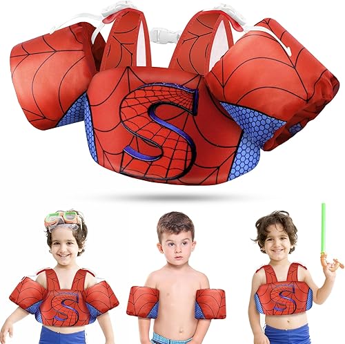 Miniatura 17 de Vvinca Chaleco de natación separable para niños pequeños de 22 a 66 libras (1 a 6 años) | Flotador de piscina 3 en 1 y bandas de brazo para niños y