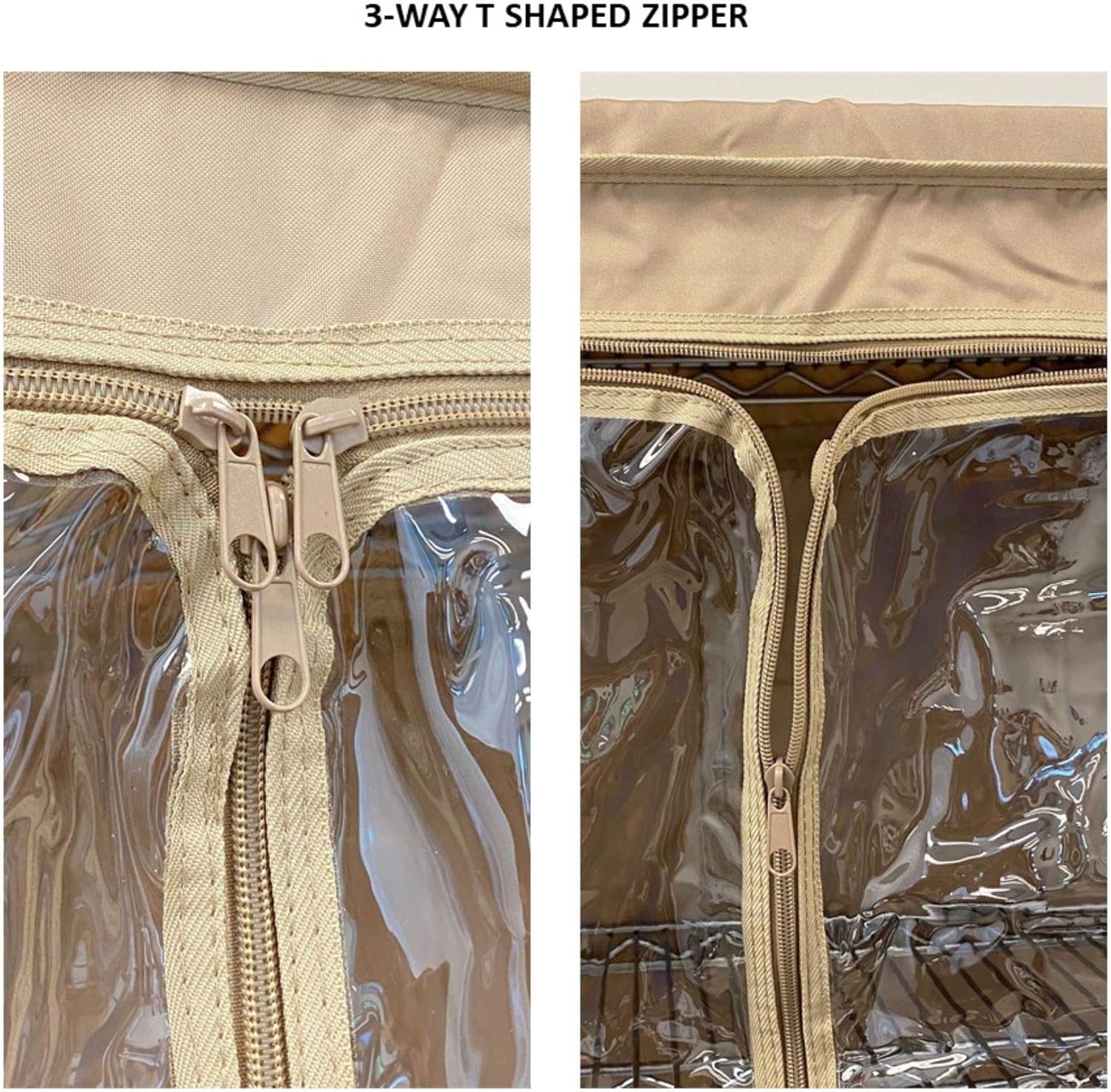 Formosa Covers Storage Shelving Unit Cover, Beige Khaki Color with one Side See Through Panel in 4 Sizes (Cover Only) for Home, Storage, Organization, Work, Medical and More! (36" Wx18 Dx72 H)