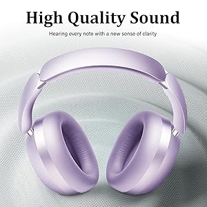 Wentronic Y04 Bluetooth Headphones Active Noise Cancelling Wireless Over Ear Headsets 48 Hours Playtime High Sound Quality Foldable Earphones with Soft Ear Cushion for Travel - Purple